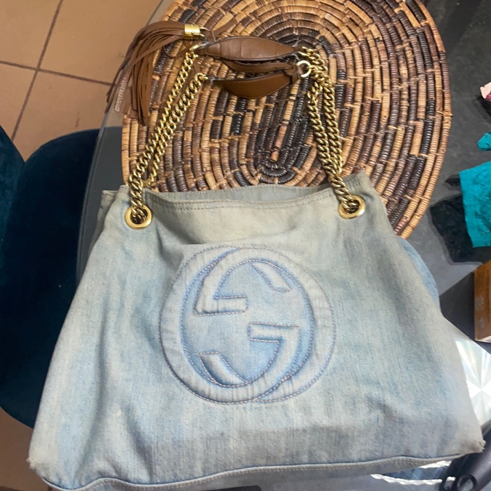 GUCCI Soho fringe tassel chain tote